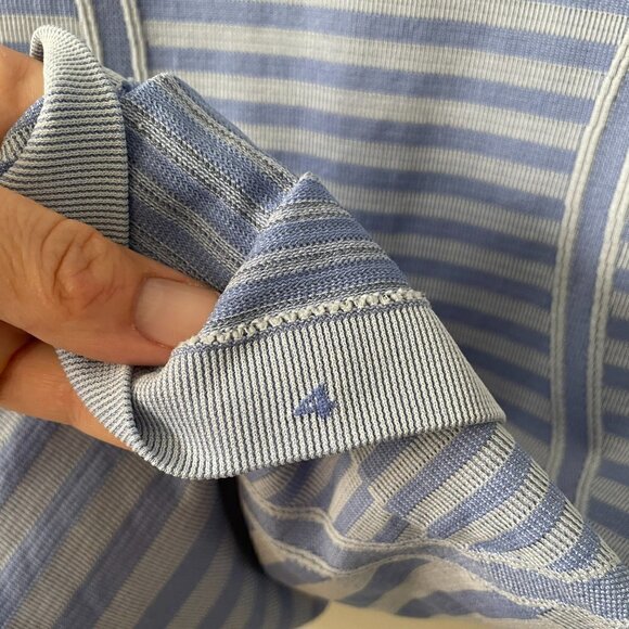 LULULEMON Swiftly Tech Long Sleeve Crew Striped Active Heathered Lullaby Blue 4 - Picture 7 of 7